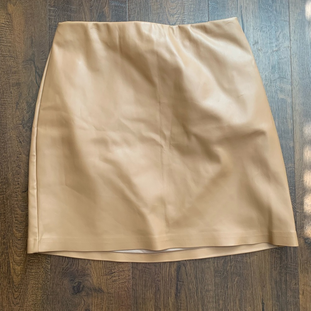 Express faux leather Tan Mini Skirt